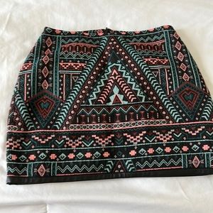 Aztec print mini skirt